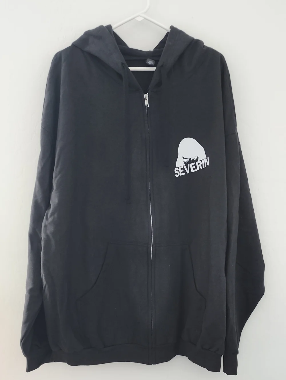 Black Severin Zip-Up Hoodie for Men